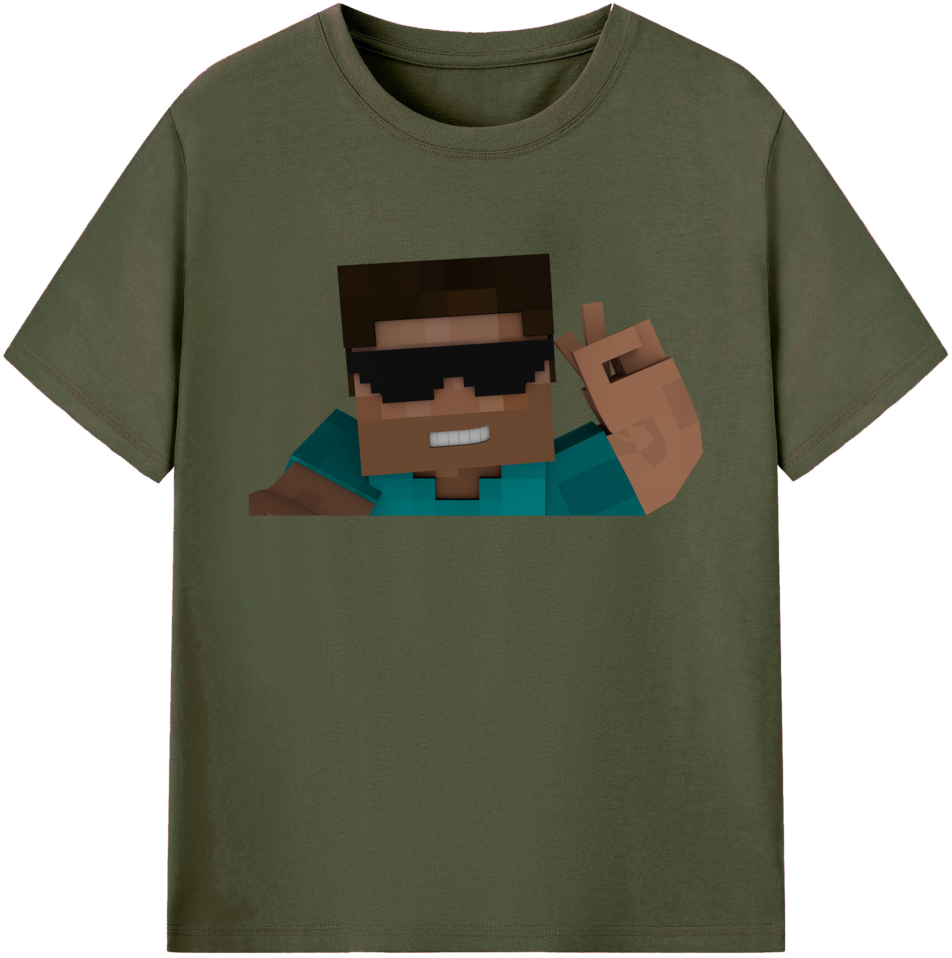 （画像用） マインクラフト ブロックの世界 Minecraft MC Block world 綿100％ メンズ半袖Tシャツ｜肌触りやわらか＆通気性